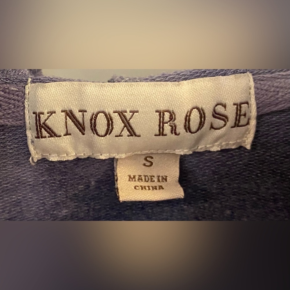 Knox Rose Hoodie Small Blue Tie Dye Kangaroo Pocket Crochet On Sleeve Drawstring - Picture 2 of 6